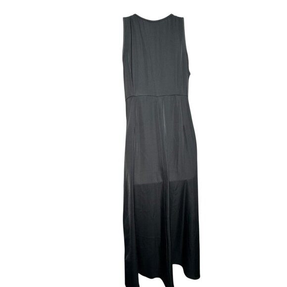 Rachel Zoe Dark Gray Sleeveless Satin Maxi Dress Size Medium Elegant Evening - Picture 3 of 6